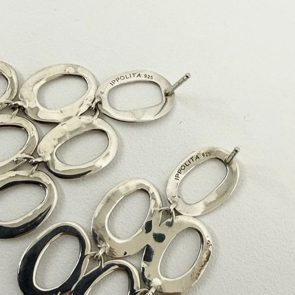 Ippolita Classico Sterling Cascade Earrings Open Oval Shape For Pierced Ears